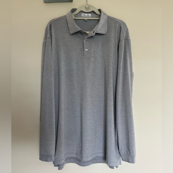 Peter Millar Other - Peter Millar Gray Long Sleeve Polo Shirt Size XL